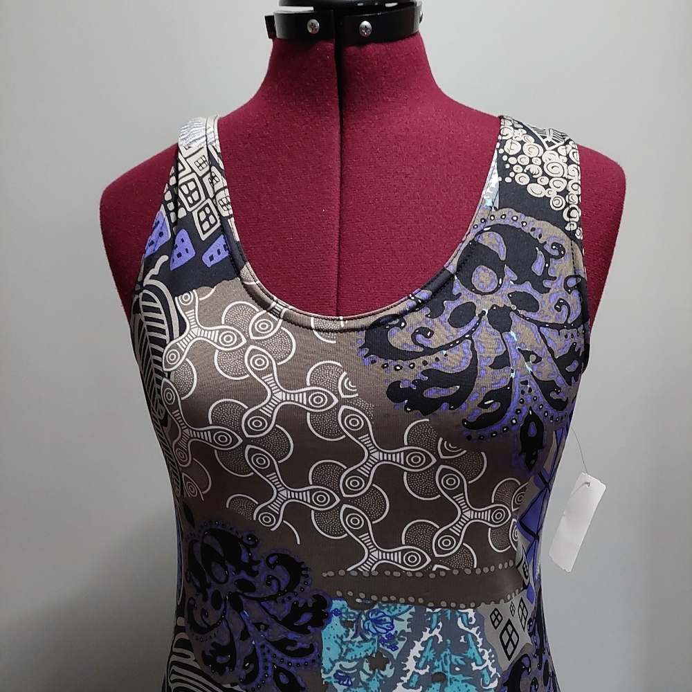 Liette Women's Dress Size Medium NWT Purple Gray Black